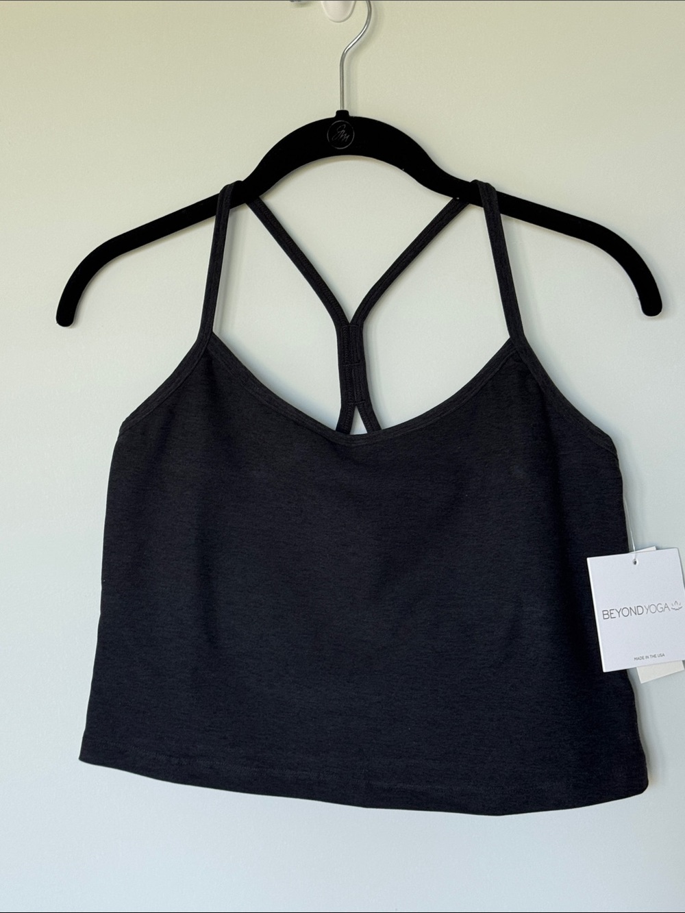Beyond Yoga Black Strappy Cropped Sports Bra Tank